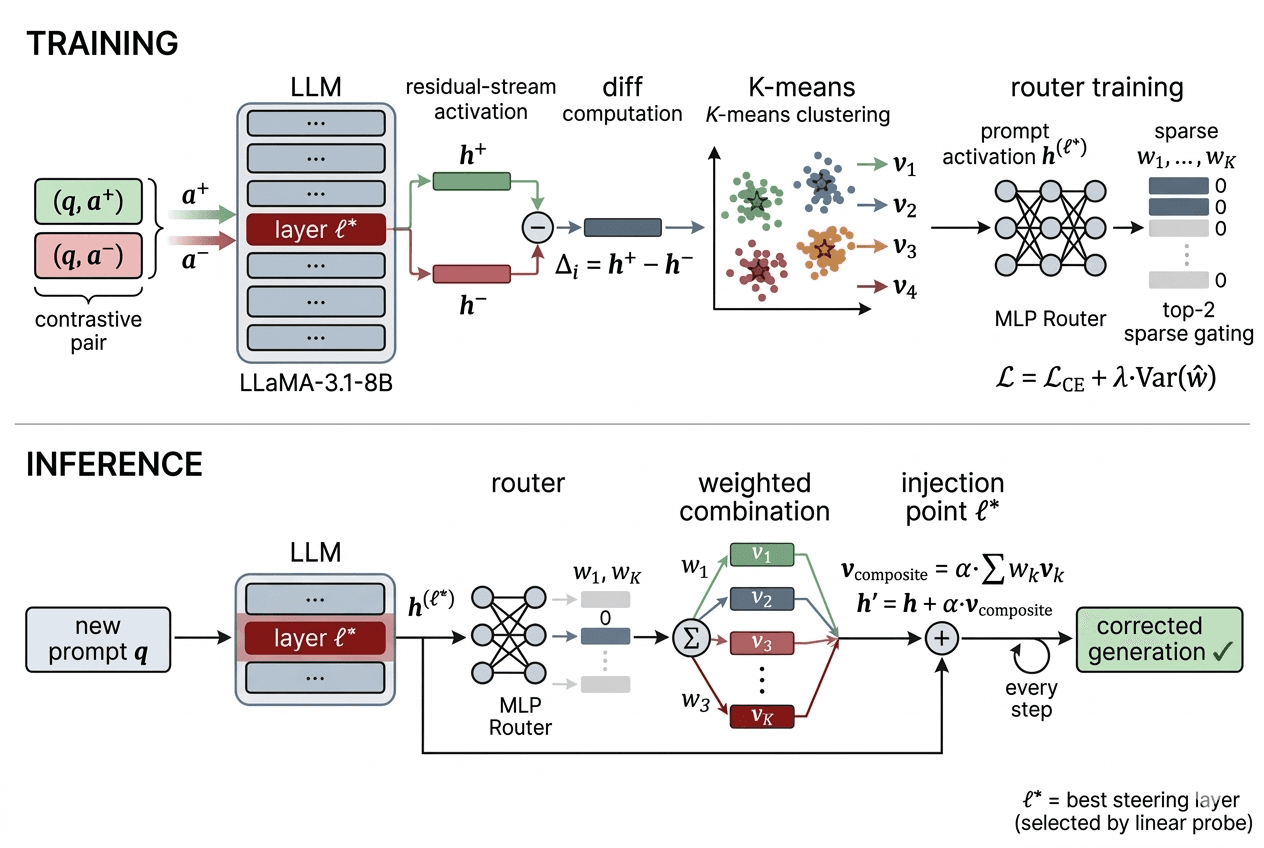 Mixture-of-Steering-Vectors (MoSV) figure 1